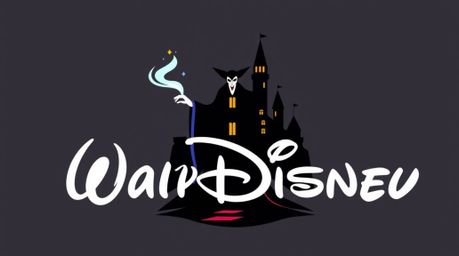 This captivating logo design features a classic Disney villain casting a spell within an ancient castle setting.  It utilizes