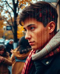 Explore the captivating fusion of candid street photography with a digital twist. This collection showcases warm autumn color