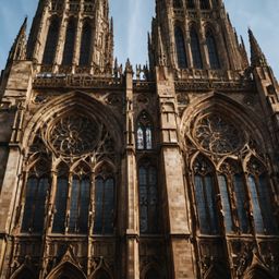Discover the awe-inspiring beauty of a grand Gothic cathedral, characterized by its soaring spires that reach towards the hea