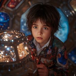 Explore a stunning high fashion photography series featuring a young boy with a curious gaze and messy brown hair. Watch as h