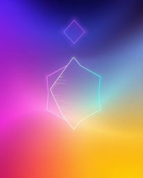 Explore a mesmerizing realm where bioluminescent colors meet smooth gradient transitions, as glitched geometric shapes float 
