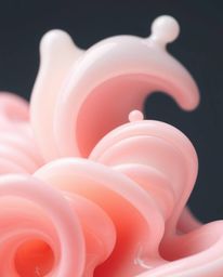 Explore captivating abstract 3D liquid forms in extreme macro close-up. Showcasing intricate surface details with soft lighti
