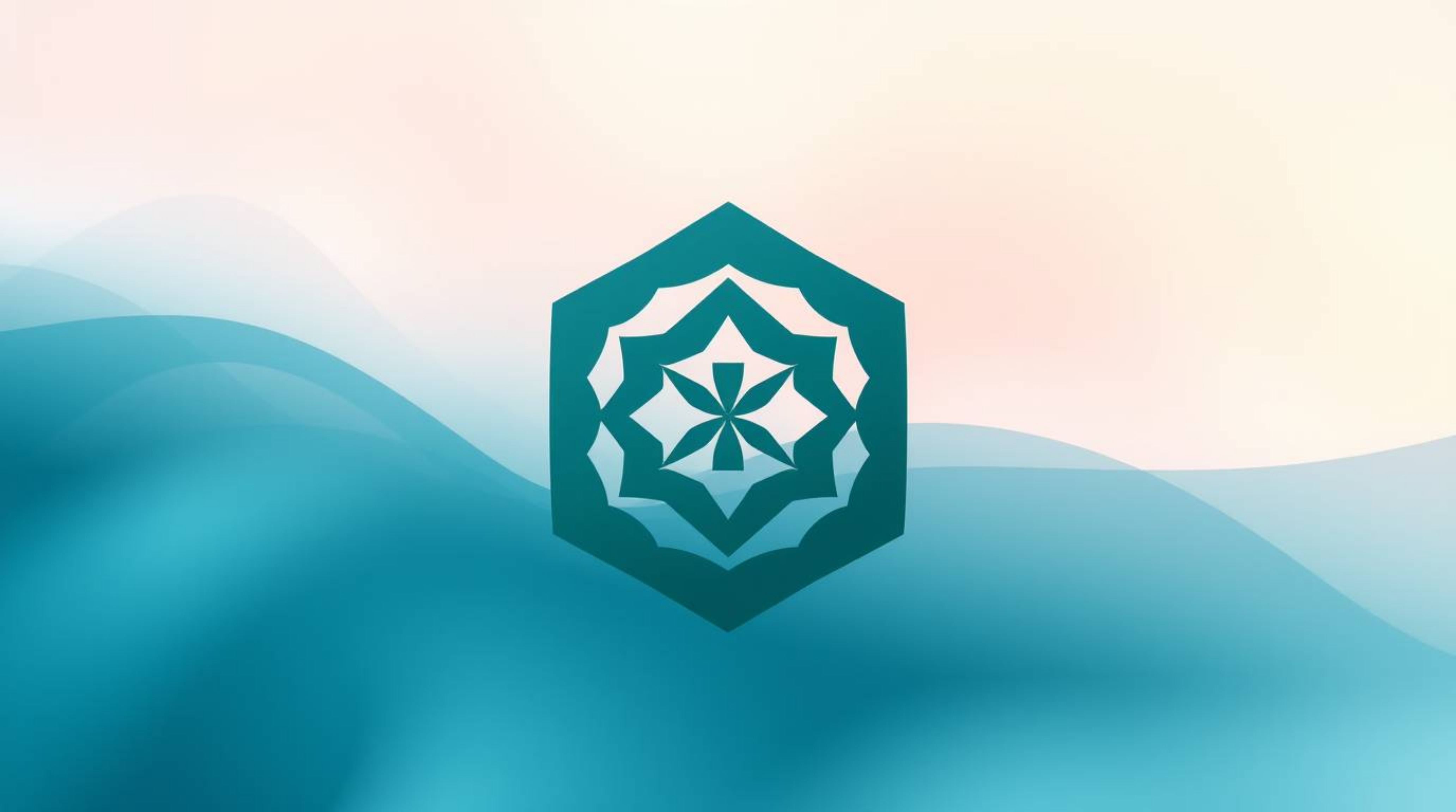 Discover stunning visuals featuring a fluid abstract wave with a rich, deep teal gradient texture.  The design incorporates a