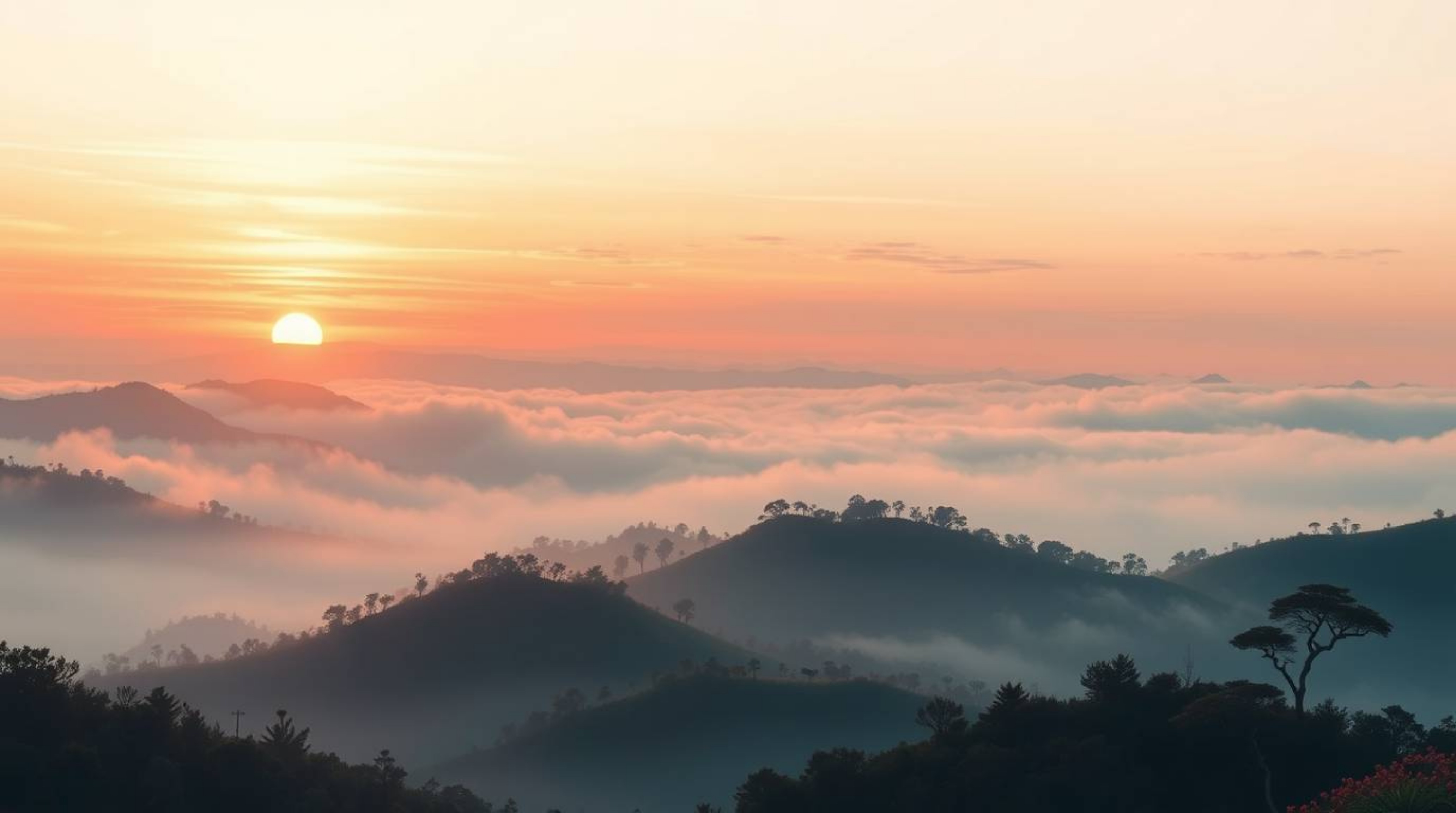 Explore captivating traditional tattoo art prints featuring fog-covered hills illuminated by a gentle sunset.  These vibrant 