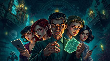 Dive into a dreamlike, surreal world where a diverse group of expressive teens unravel mysteries within a lavish, haunted man