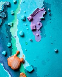 Explore the captivating world of extreme macro close-up watercolor painting. This collection showcases rich, deep teal hues a