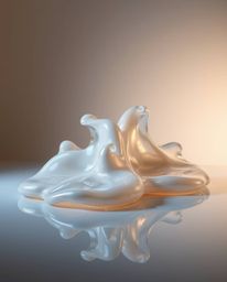 Explore mesmerizing sculptural 3D fluid shapes crafted from mercury, showcasing a captivating reflective surface under profes