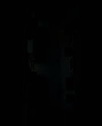 Capture the dramatic tension of a bird's-eye view overlooking a shadowy night alley, highlighted by high contrast and low-key