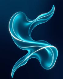 Explore stunning deep teal creative light art featuring futuristic 3D fluid shapes with glowing edges set against a mesmerizi