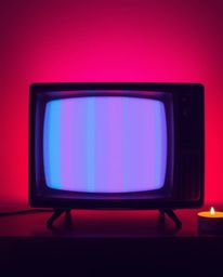 A captivating image showcasing a smooth gradient transition of retro-style TV screen glitch static. Featuring RGB separation,