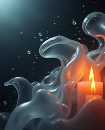 Explore a moody and captivating low-contrast image featuring glassy fluid 3D shapes in perpetual motion.  Surrounded by a mes