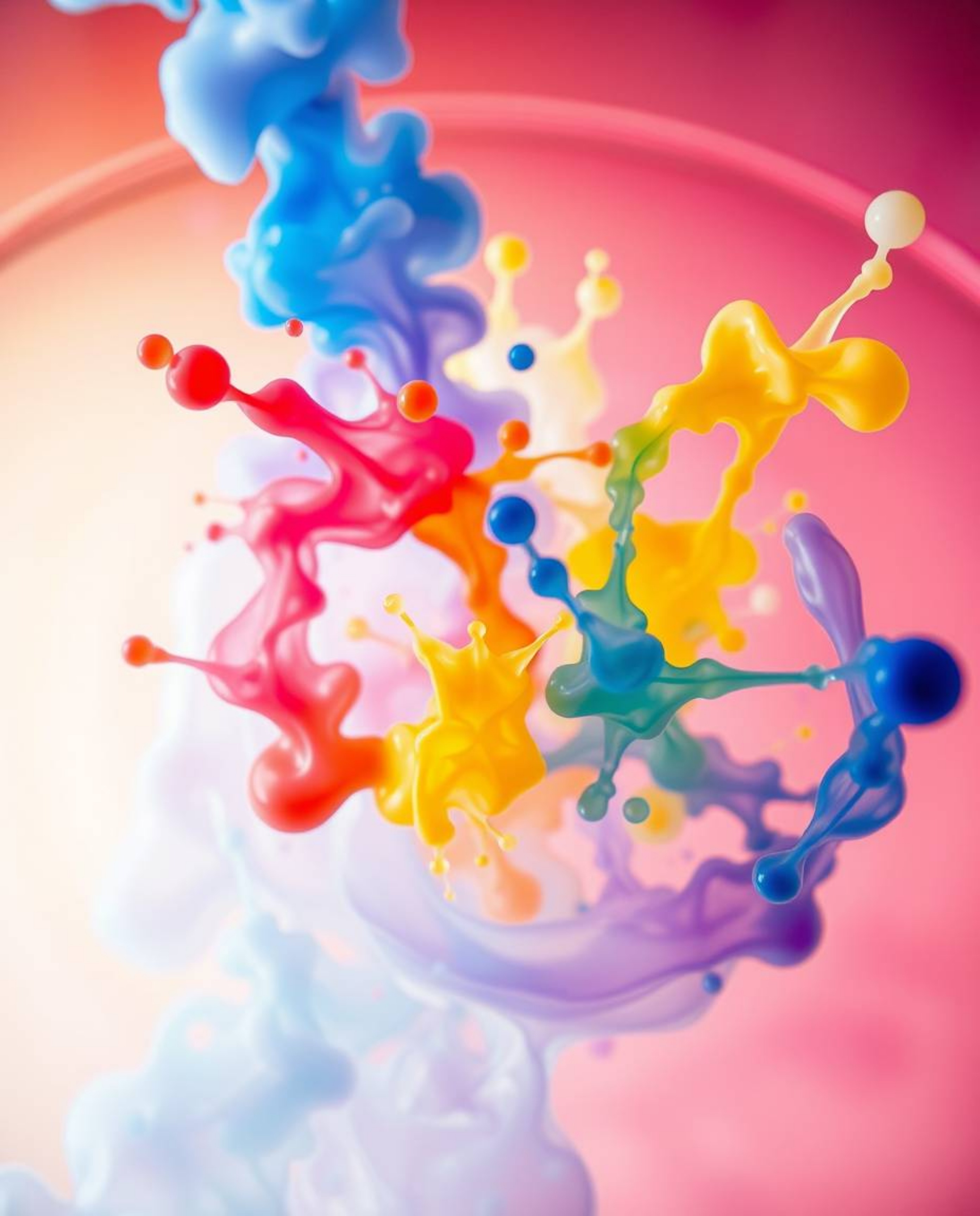 Explore the mesmerizing beauty of ink splashes in water through high-angle macro photography.  Witness the creation of vibran