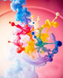 Explore the mesmerizing beauty of ink splashes in water through high-angle macro photography.  Witness the creation of vibran