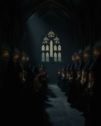 Explore a magical school brimming with young wizards, brought to life in an intense jet black aesthetic. This dramatic cinema