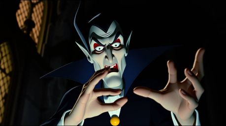 A captivating image of a classic Disney villain, rendered in a dramatic chiaroscuro style, casting a spell within a gothic ca