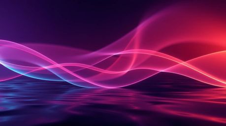 Explore a captivating digital art photograph simulating a long exposure, featuring mesmerizing neon gradient textures gracefu