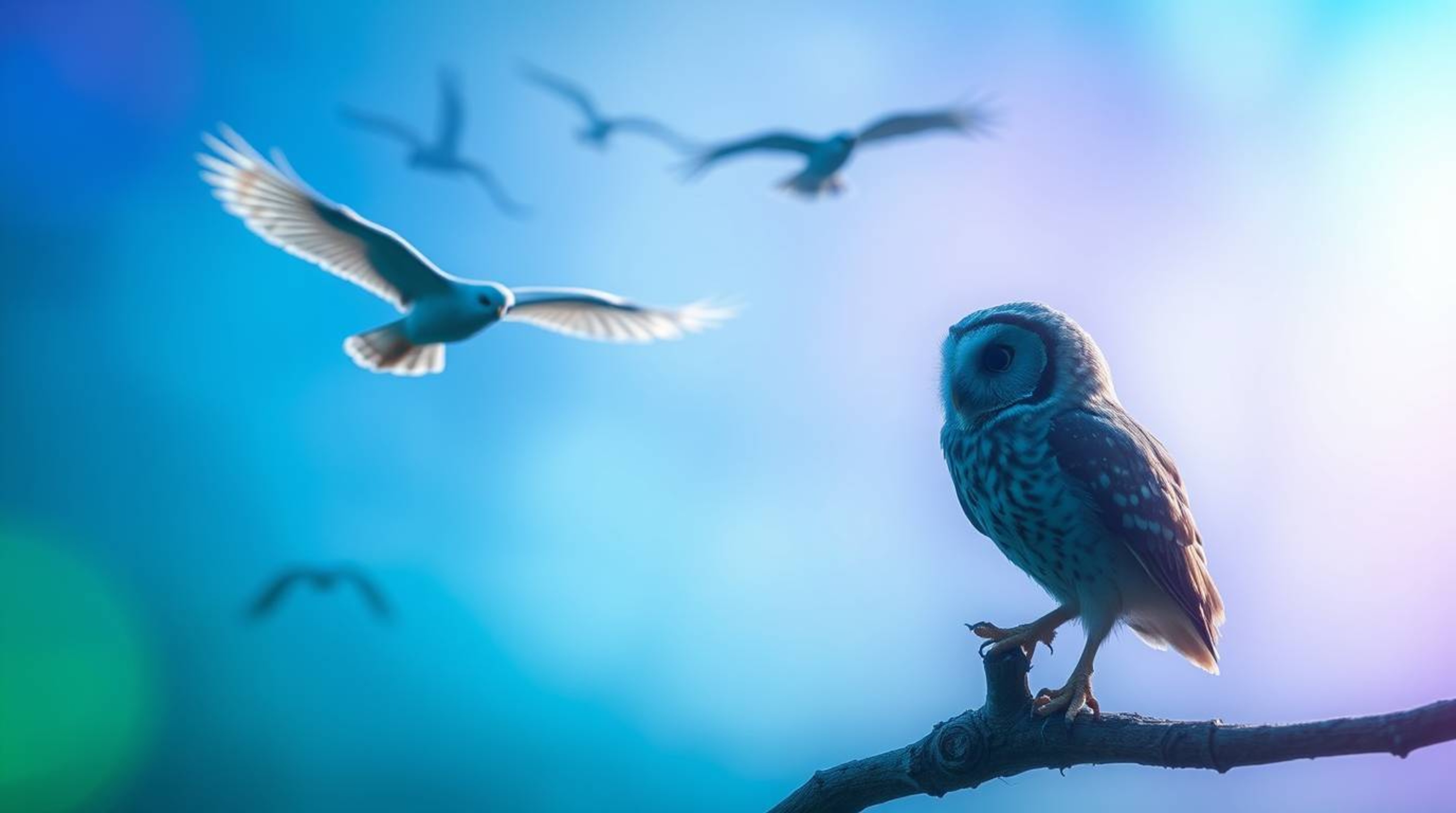 An ethereal long exposure image, enveloped in a soft cinematic haze and a palette of cool colors, captures a Pixar-style blin