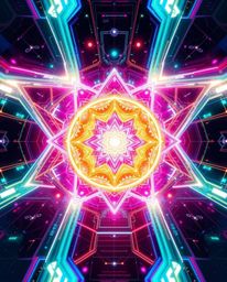 Explore a mesmerizing digital interface blending futuristic sci-fi with ethereal spirituality. This artwork showcases intrica