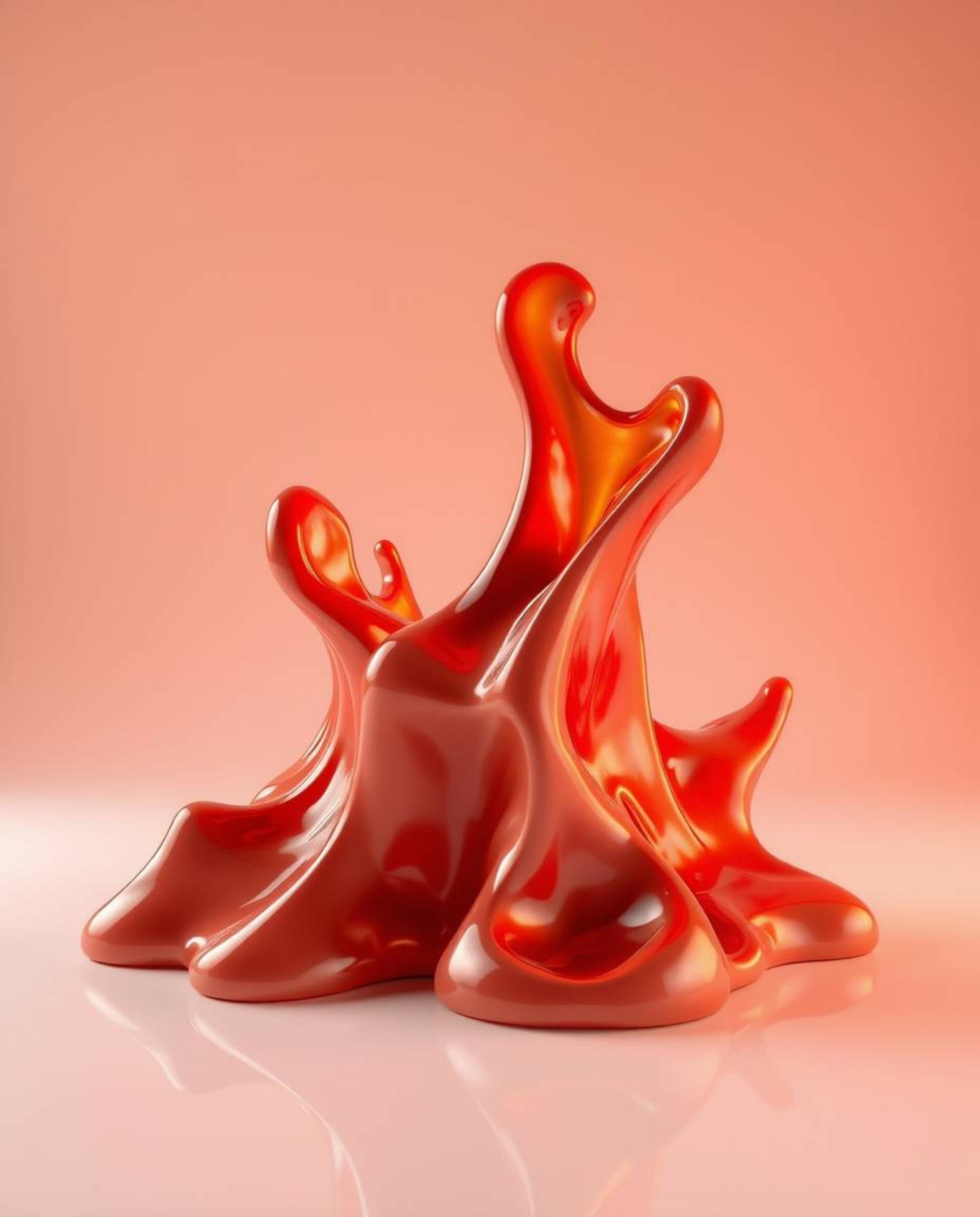 This collection showcases sculptural 3D fluid shapes crafted to resemble mercury, emphasizing reflective surfaces and dynamic