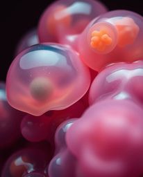 A captivating collection of images showcasing the beauty of three-dimensional, fluid jelly blobs. Featuring vibrant colors, s