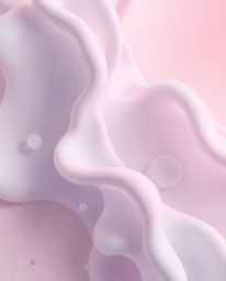 This high-resolution stock photo features soft pastel colors and gentle, soothing imagery. Surreal 3D fluid shapes, resemblin