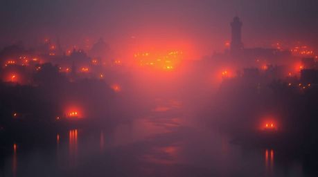 Experience a soft, dreamy atmosphere with a river delta bathed in the warm hues of candlelight. Flickering flames and soft, h