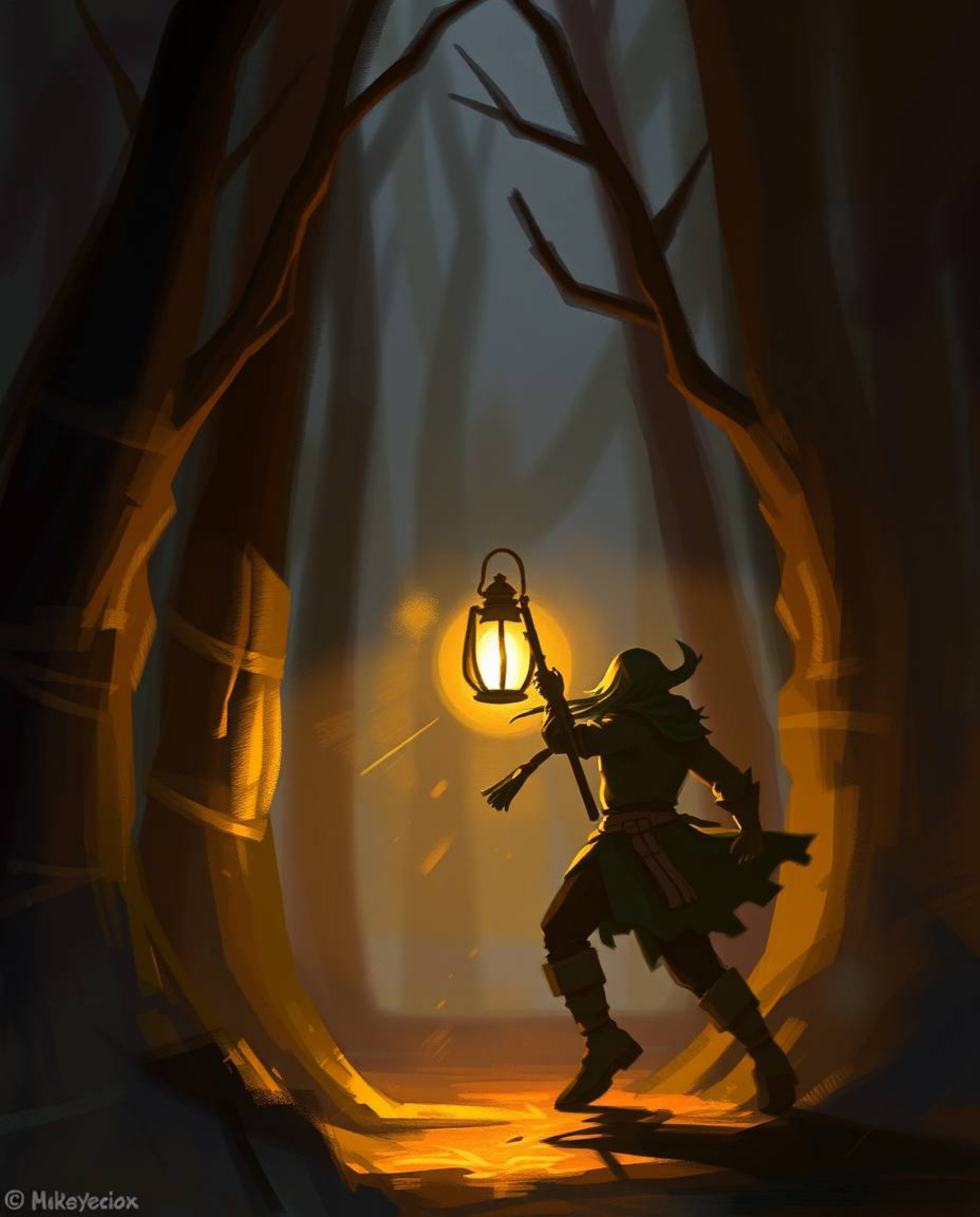 Immerse yourself in a dynamic digital sketch featuring loose, painterly strokes and complementary epic colors, all shrouded i