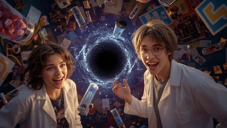 A dramatic, cinematic photograph, reminiscent of Pixar's vibrant, stylized aesthetic, captures a dynamic duo of bright-eyed s