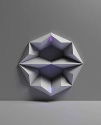 A captivating monochrome image showcases a striking 3D geometric pattern reminiscent of folded paper.  The design features a 