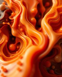 An extreme macro close-up reveals the intricate details of an abstract composition, showcasing colorful 3D fluid shapes and g