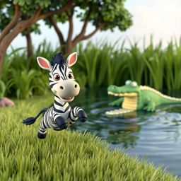 Experience a soft, dreamy atmosphere in this sculptural clay art piece featuring a playful 3D cartoon zebra. The zebra, with 