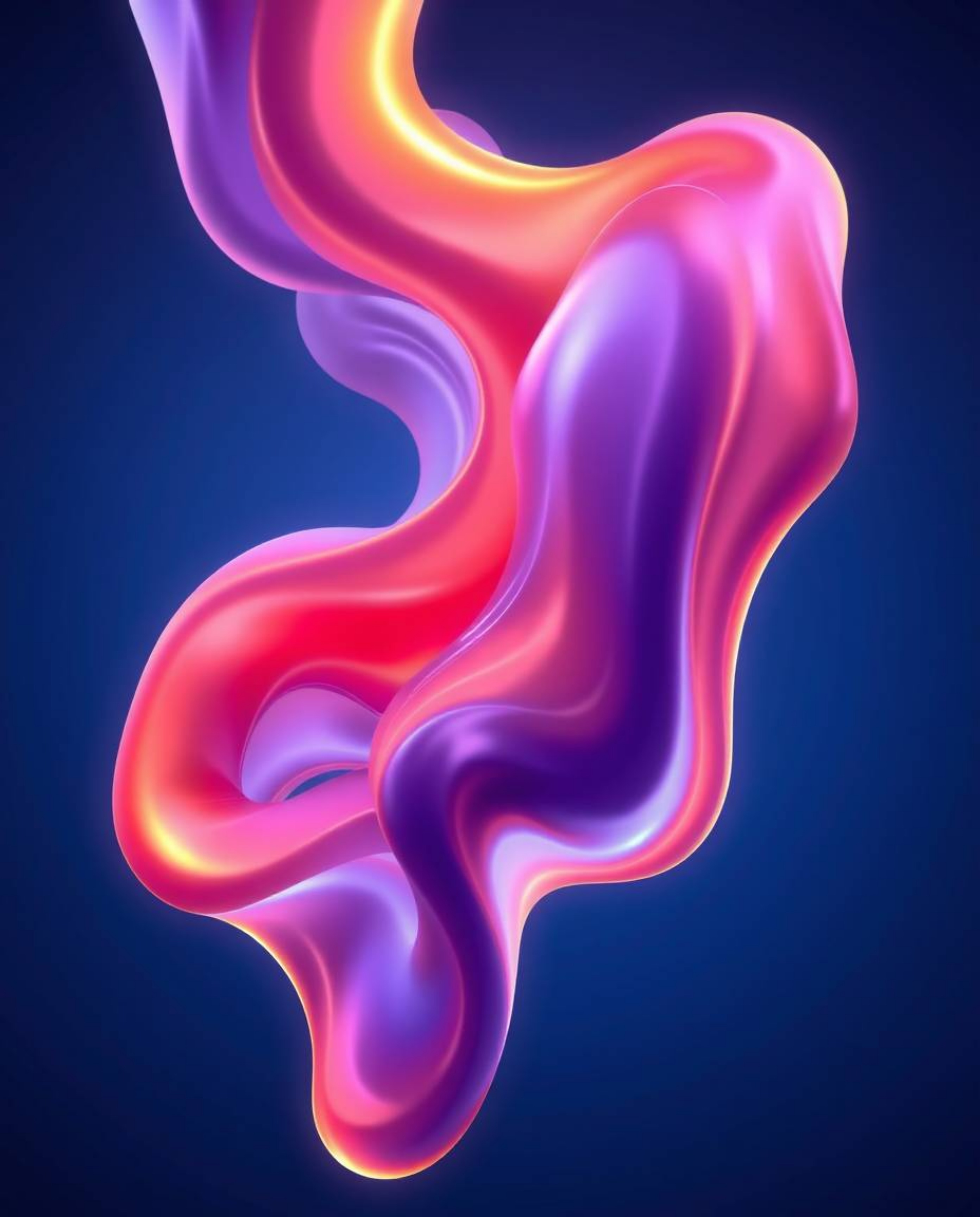 Immerse yourself in a world of futuristic artistry with these captivating 3D fluid shapes.  Glowing edges illuminate the deep