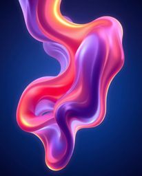 Immerse yourself in a world of futuristic artistry with these captivating 3D fluid shapes.  Glowing edges illuminate the deep