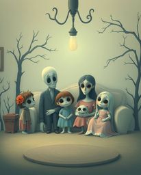 Experience a heartfelt family reunion in the charming Pixar style, rendered in soft pastel colors that create an atmosphere b