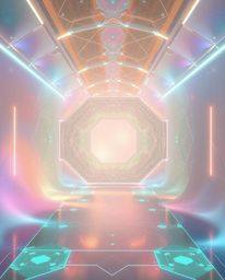 Explore a captivating futuristic digital interface featuring intricate geometric patterns and a holographic aesthetic that co