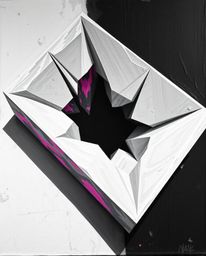 Experience the captivating depth of this bold acrylic painting, showcasing a high-angle perspective of a 3D geometric pattern
