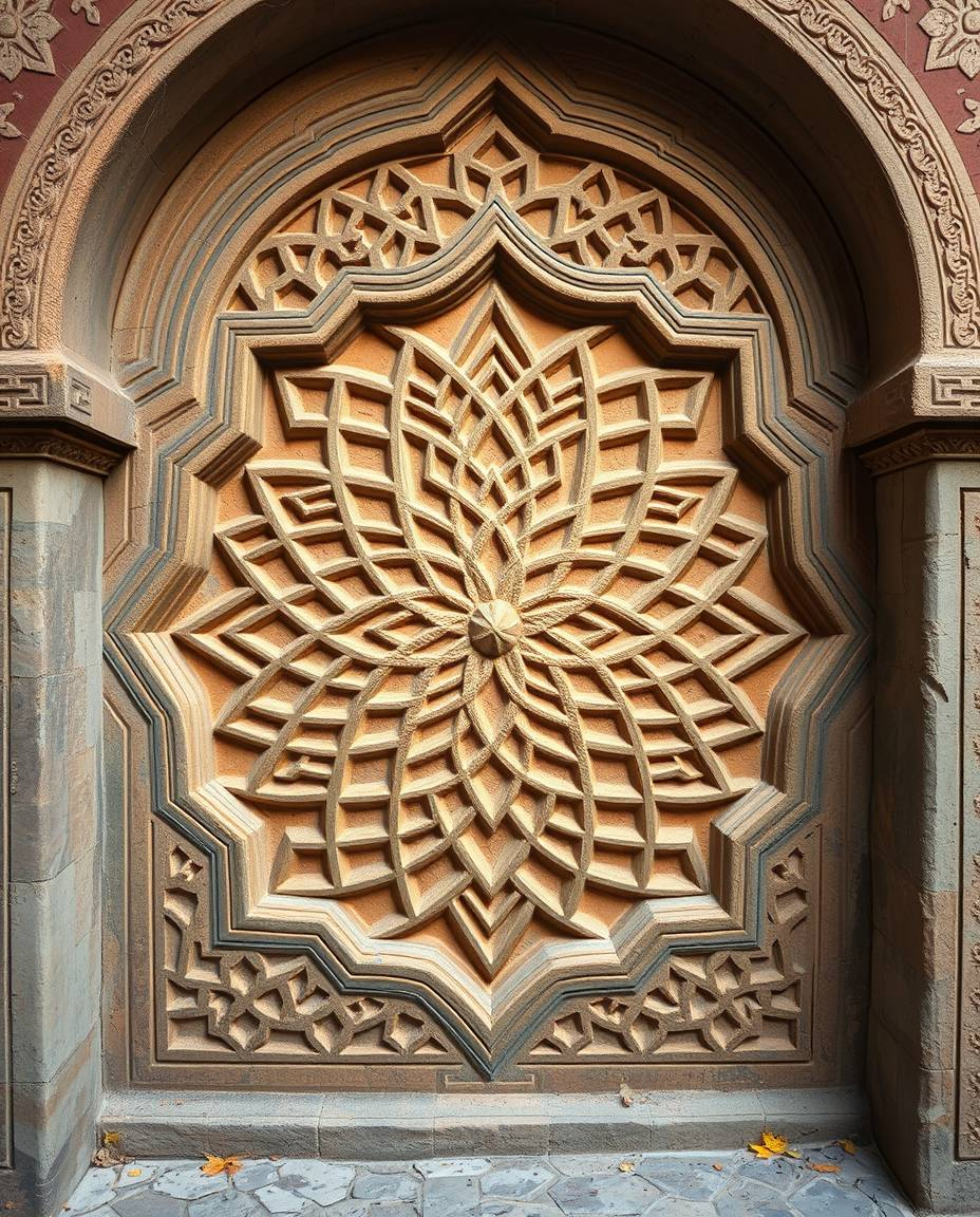 Discover the beauty of Islamic geometric patterns meticulously carved in stone, showcasing intricate details and historical a