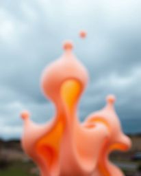 Explore a captivating photograph featuring blurred bokeh effects and abstract 3D liquid forms in soothing pastel colors. The 