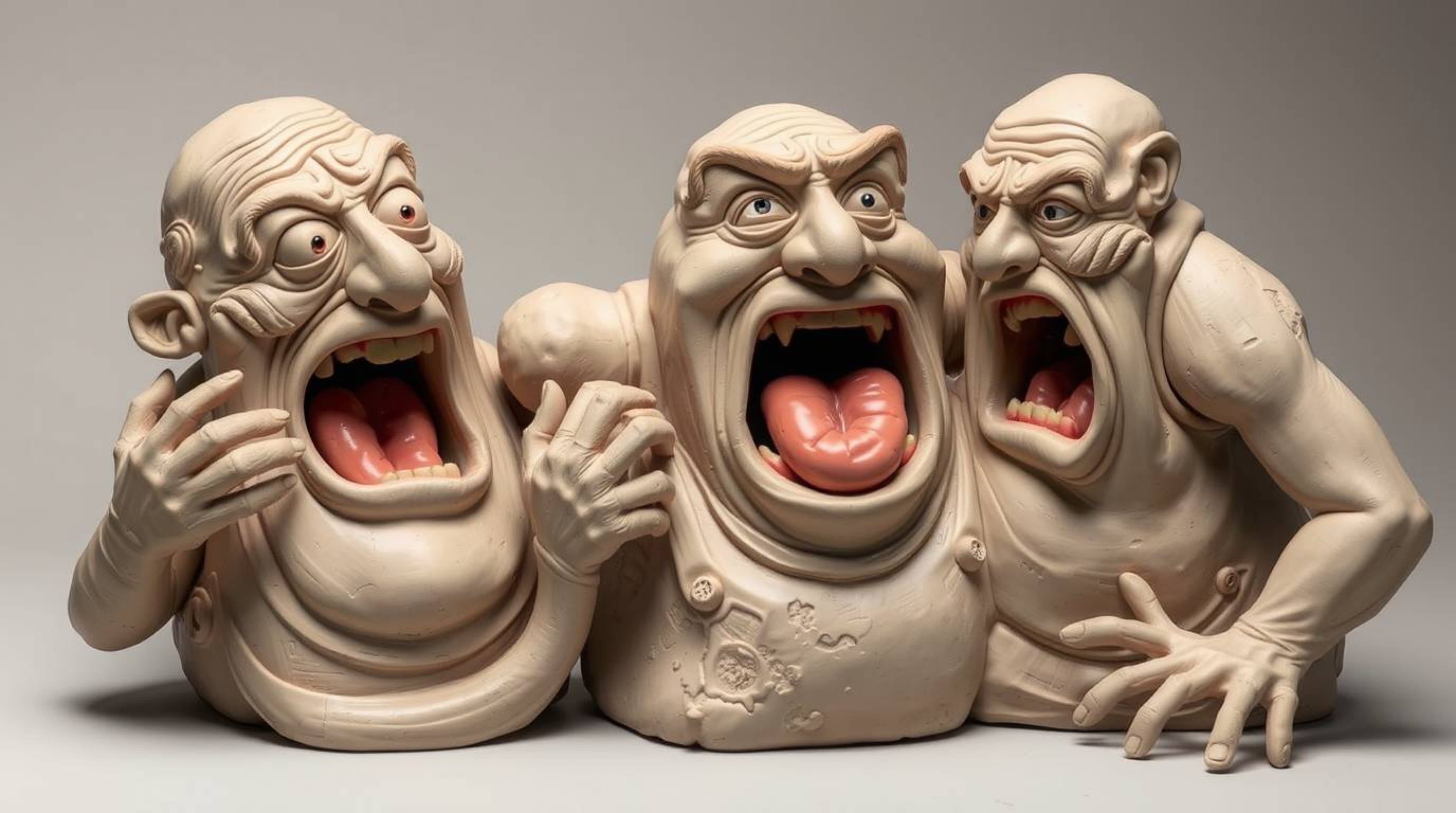 This unique clay artwork captures a hilarious gross-out comedy moment. Featuring exaggerated expressions and meticulously mod