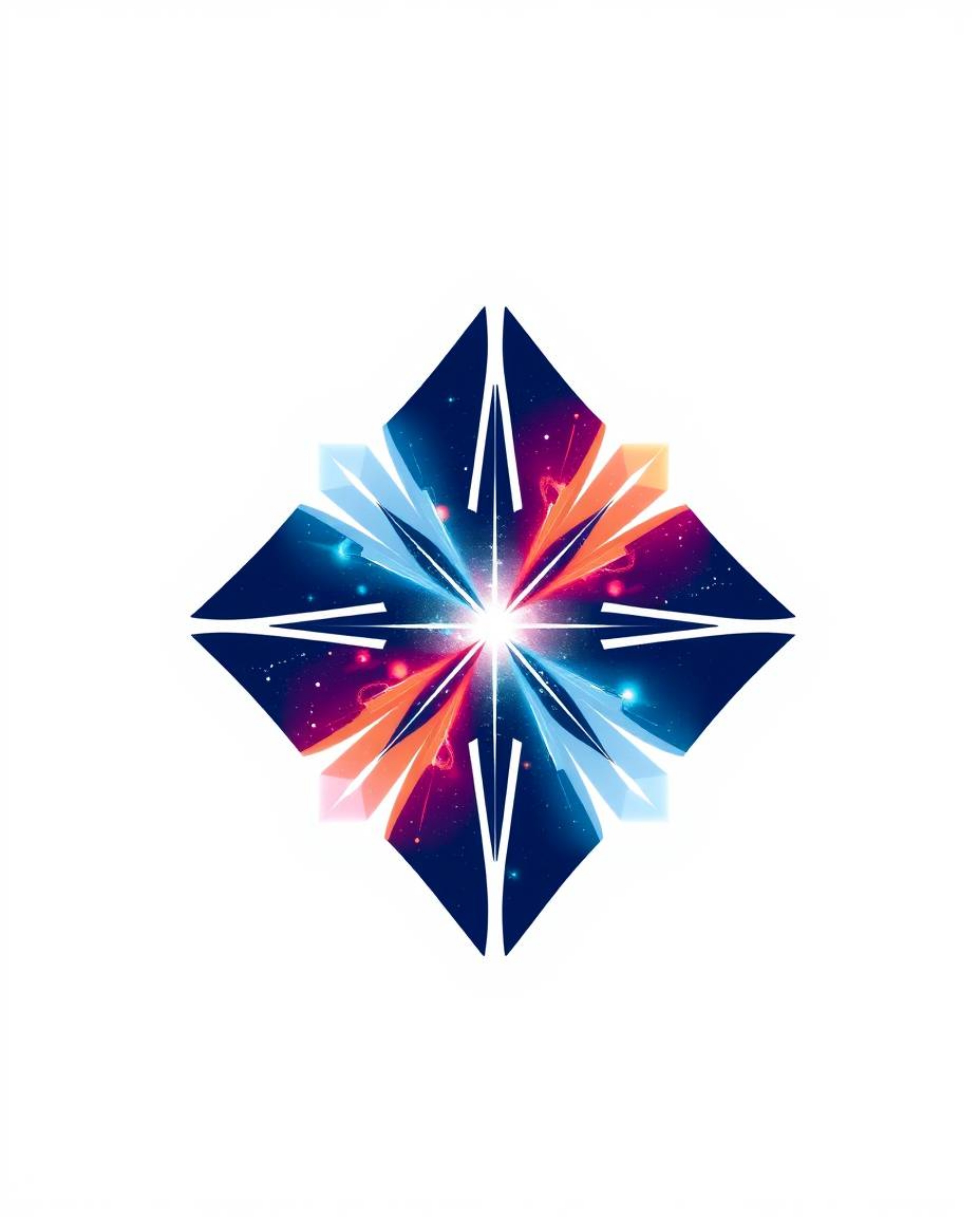 This logo design is inspired by the breathtaking collision of galaxies, creating a cosmic explosion of light and color.  It u