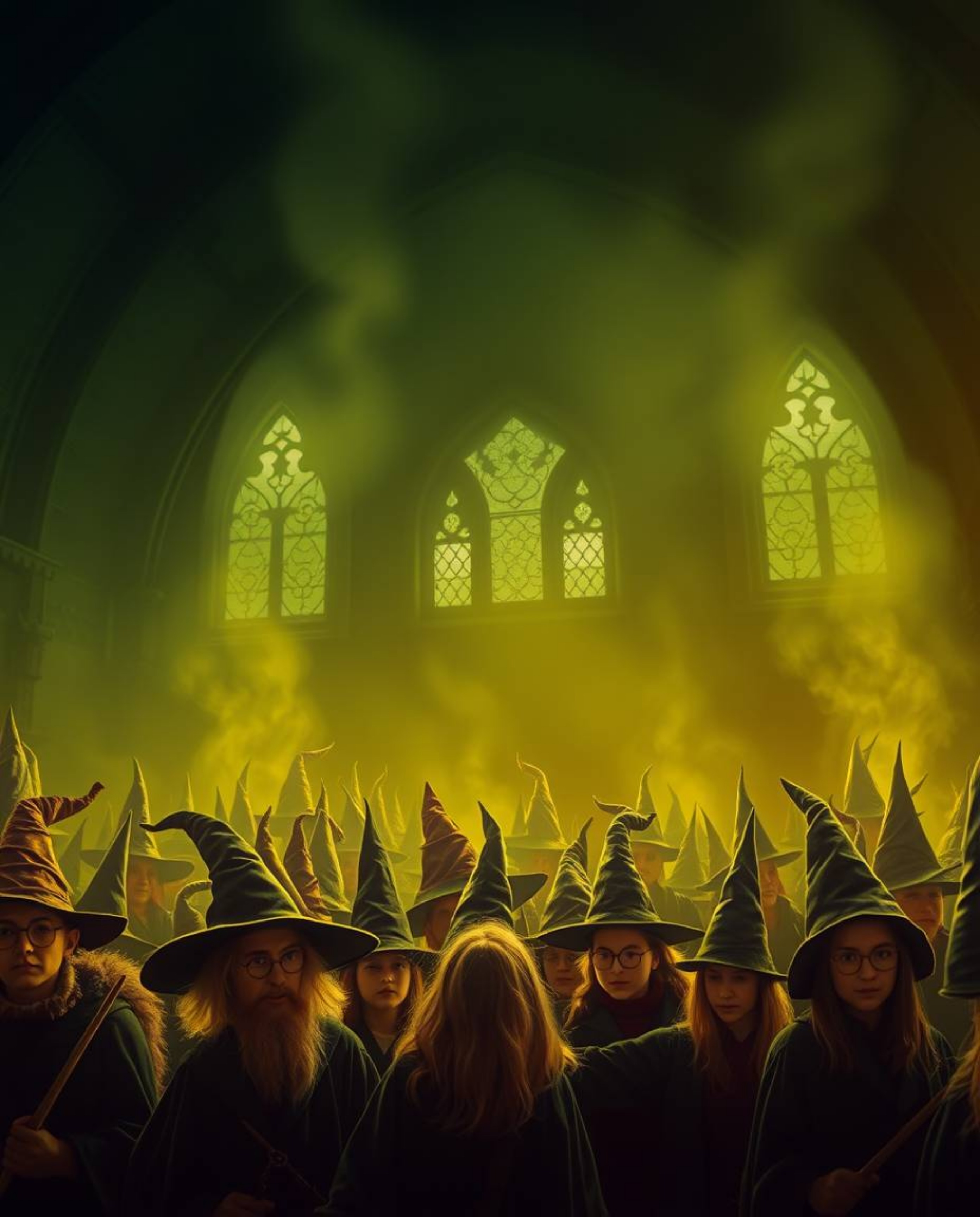 Experience the enchanting world of a magical school brimming with young wizards. This captivating close-up shot showcases a s