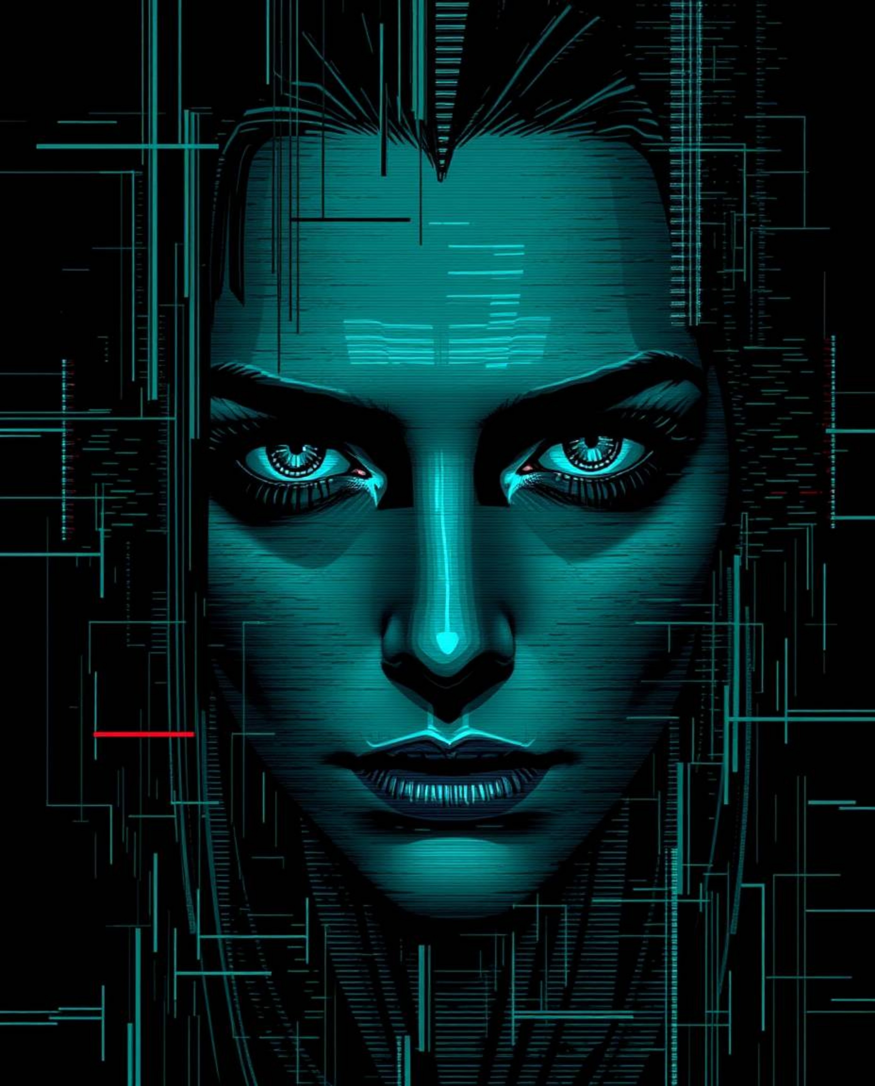 Discover stunning digital glitch art portraits featuring corrupted data, pixelated styles, and sharp lines.  These eerie and 