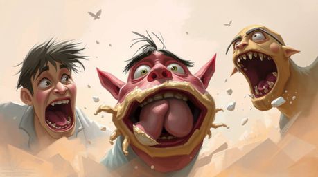 A dynamic digital sketch showcases a hilarious gross-out comedy scene rendered in soft pastel colors. Loose painterly strokes