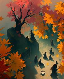 Experience the magic of autumn and wizardry in this dynamic collection of digital sketches and concept art. From warm, misty 