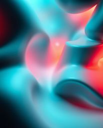 Explore the captivating world of creative light art, featuring rich deep teal 3D shapes adorned with smooth gradient textures