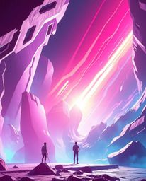 Experience the breathtaking fusion of epic scale and vibrant colors in this futuristic 3D render. Witness the dynamic interac