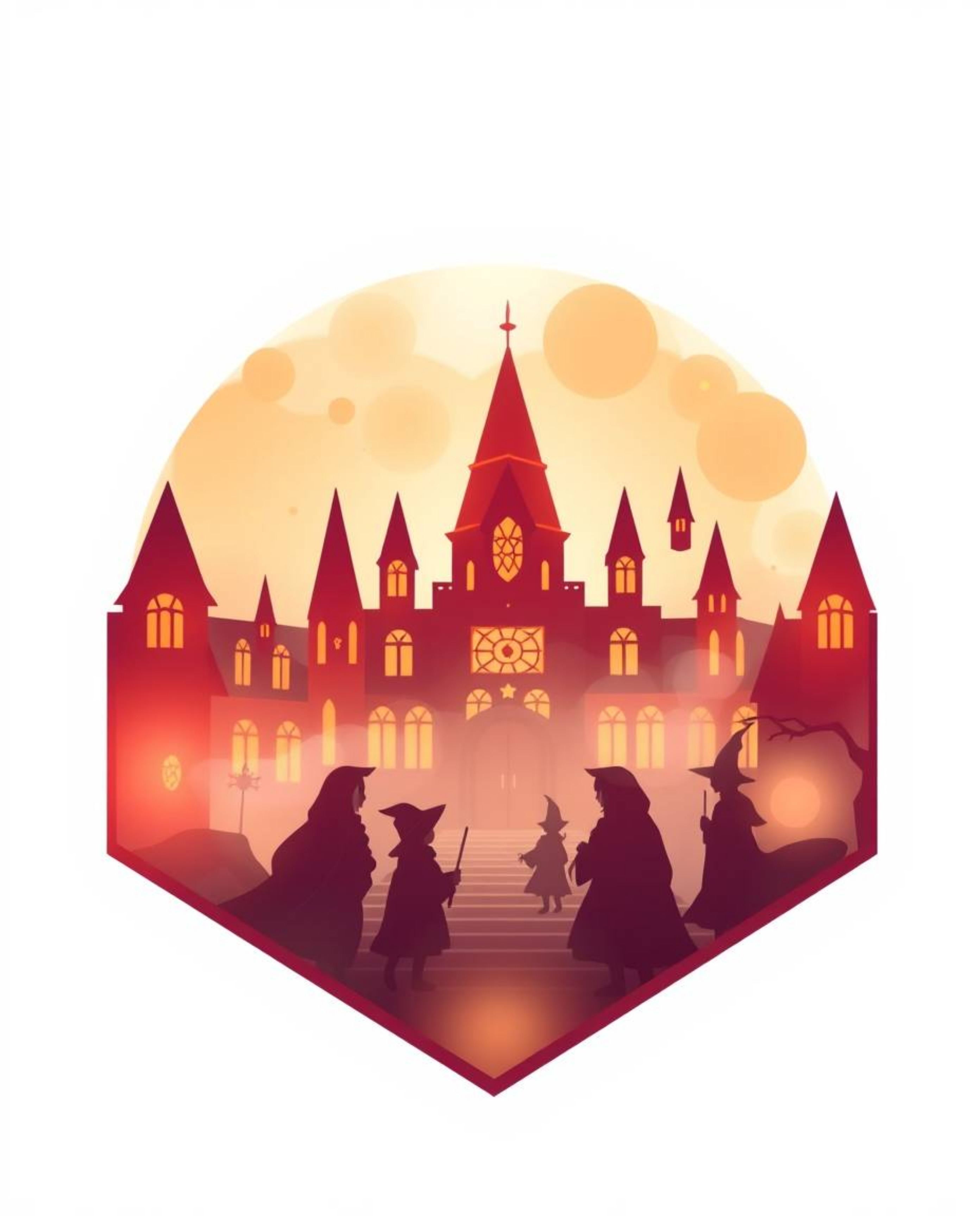 This logo design concept evokes a soft and dreamy atmosphere, perfect for representing a magical school filled with young wiz