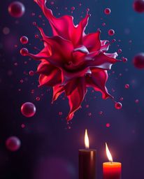 Explore a sophisticated and elegant surreal digital art piece featuring abstract 3D colorful splash shapes floating in space.