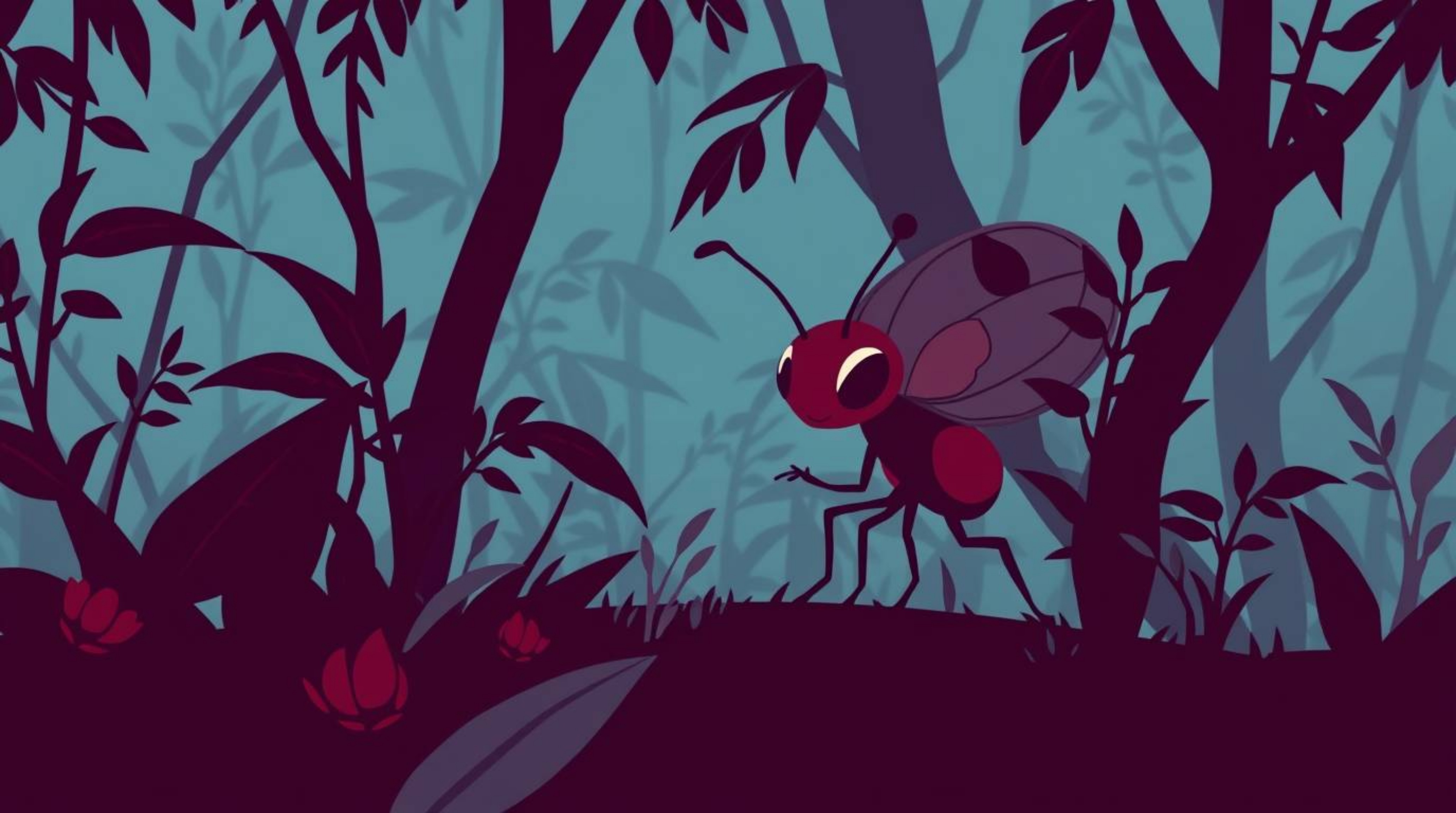 Discover a captivating illustration of a tiny hero navigating a vibrant backyard jungle.  This sophisticated artwork features