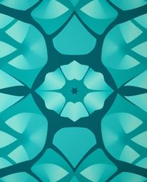 This overhead bird's eye view showcases a rich, deep teal modern flat design geometric pattern wallpaper featuring soft paste